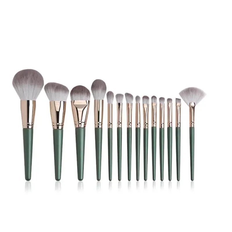 14Pcs Makeup Brushes Blush Blending Set Large Fluffy Soft Eye Shadow Foundation Brush Women Cosmetic Powder Beauty Make Up Tools - Asmota