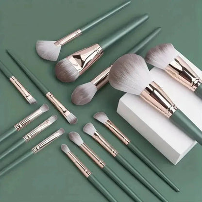 14Pcs Makeup Brushes Blush Blending Set Large Fluffy Soft Eye Shadow Foundation Brush Women Cosmetic Powder Beauty Make Up Tools - Asmota