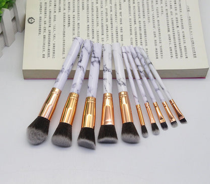 15 Marbled Design Makeup Brushes Set - Asmota