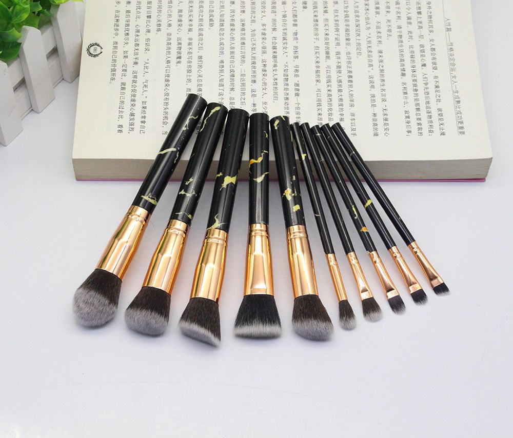 15 Marbled Design Makeup Brushes Set - Asmota