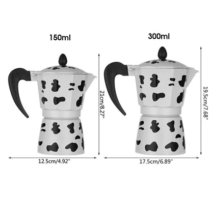 150ml/300ml Aluminum Alloy Cow Printed Coffee Maker Moka Pot Espresso Mocha Latte Percolator Filter Cafetera - Asmota