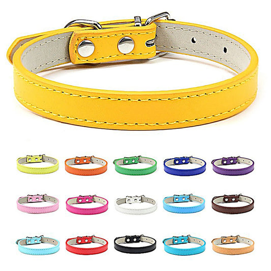 PU Leather Dog Collar in Multiple Colors