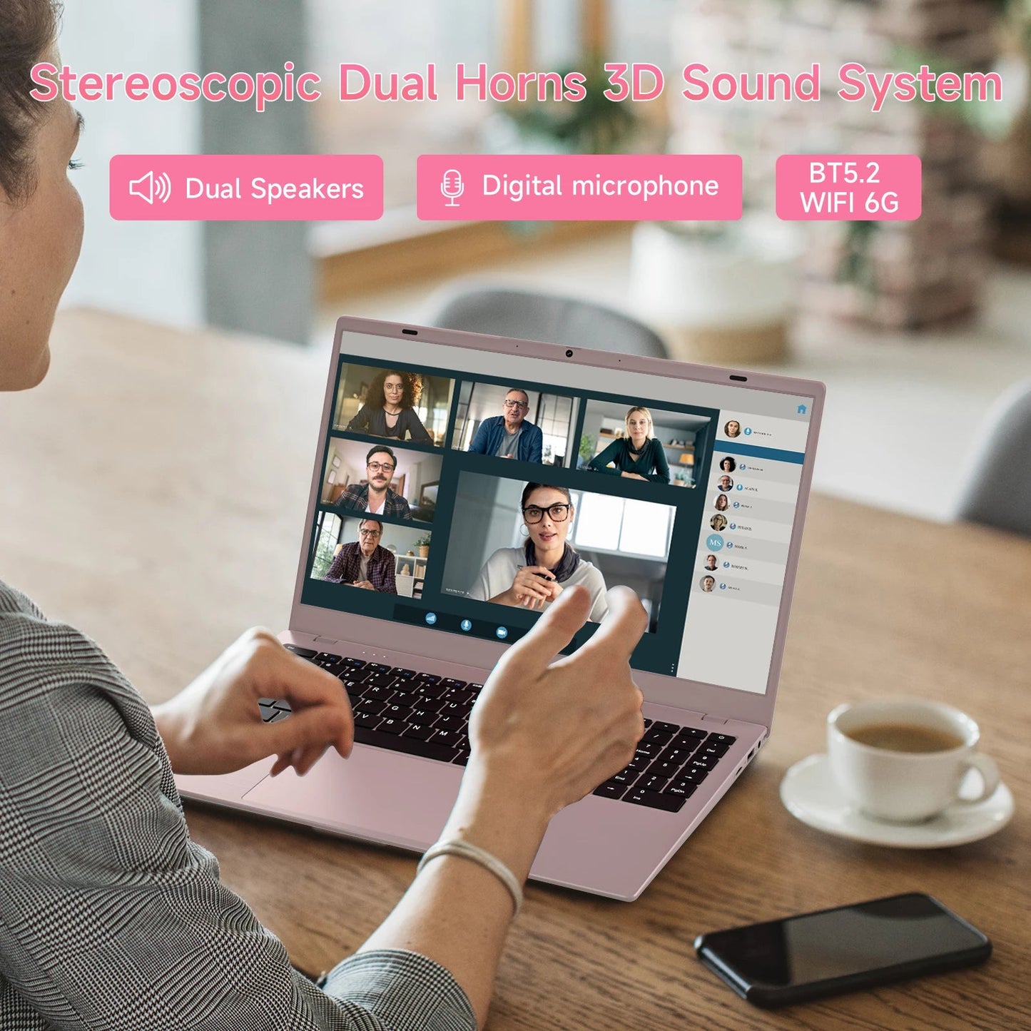 15.6" Laptop Computer DDR5 12GB RAM 512GB SSD Intel N150 FHD IPS Display Fingerprint Wi - Fi 6 Windows 11 Laptop Business - Asmota