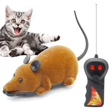 Remote Control Electric Cat Mouse Toy with Faux Fur