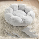 Flower Shaped Soft Cloth Dog Bed Mat with Blanket