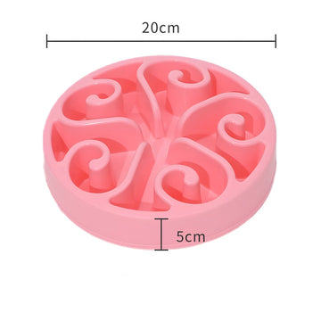 Slow Feeder Dog Bowl with Choking Prevention, Plastic, 20cm