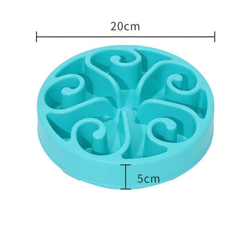 Slow Feeder Dog Bowl with Choking Prevention, Plastic, 20cm