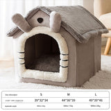 Four Seasons Small Dog Bed with Cotton & PP Material in Brown, Grey, Pink