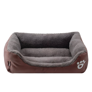Winter Warm Fabric Dog Nest Bed with Plush Closed Design