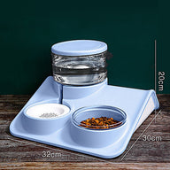 Unplugged Automatic Dog Dual Bowl Feeder with Transparent Plastic