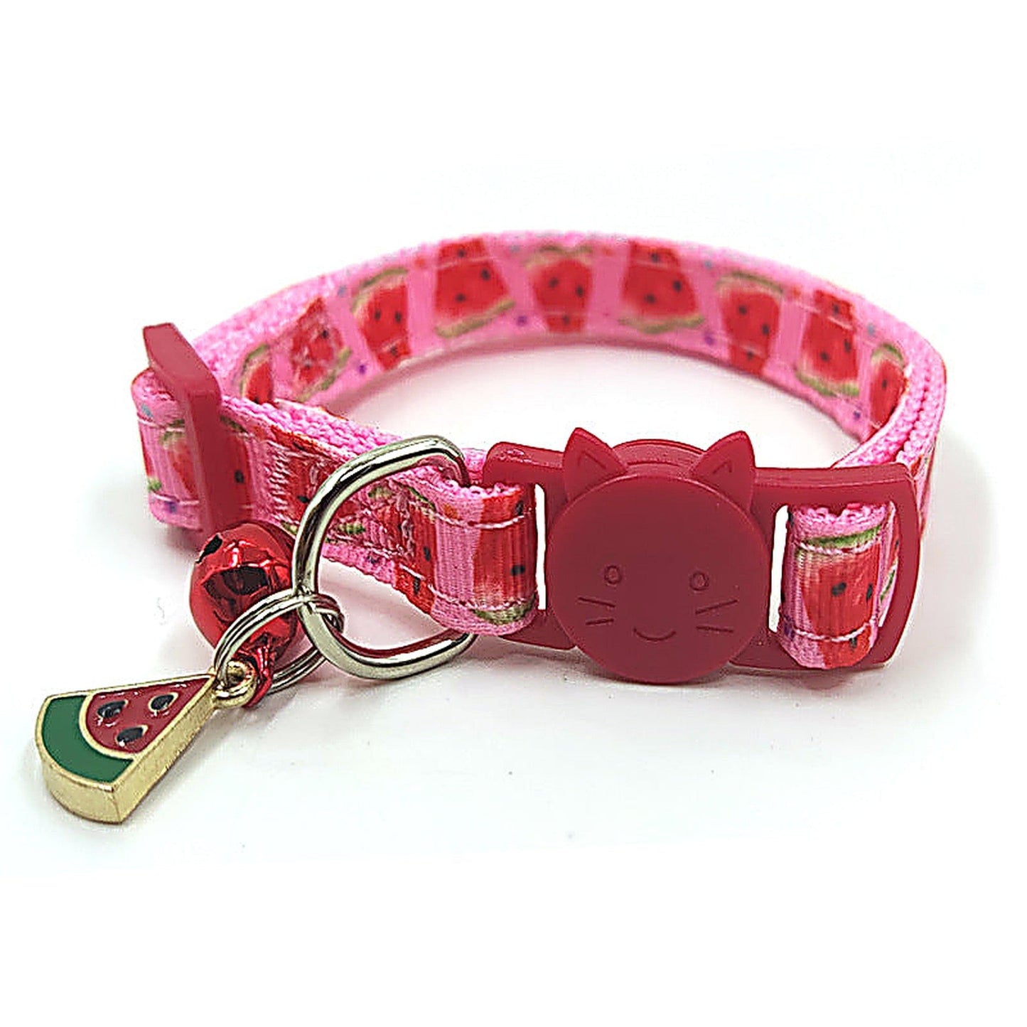 Fruit Print Bell Cat Collar with Face Buckle