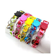 Fruit Print Bell Cat Collar with Face Buckle