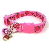 Fruit Print Bell Cat Collar with Face Buckle