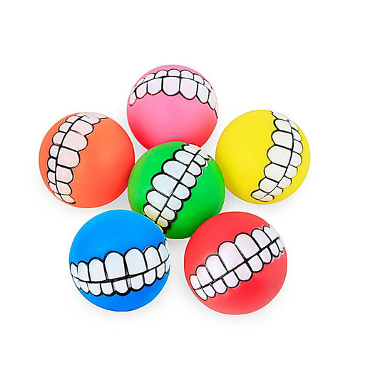 Durable Rubber Interactive Dog Teeth Cleaning Chew Ball Toy