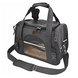 Cat Carrier Bag with Fabric Body and Leather Handles
