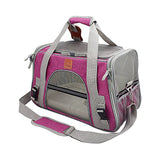 Cat Carrier Bag with Fabric Body and Leather Handles