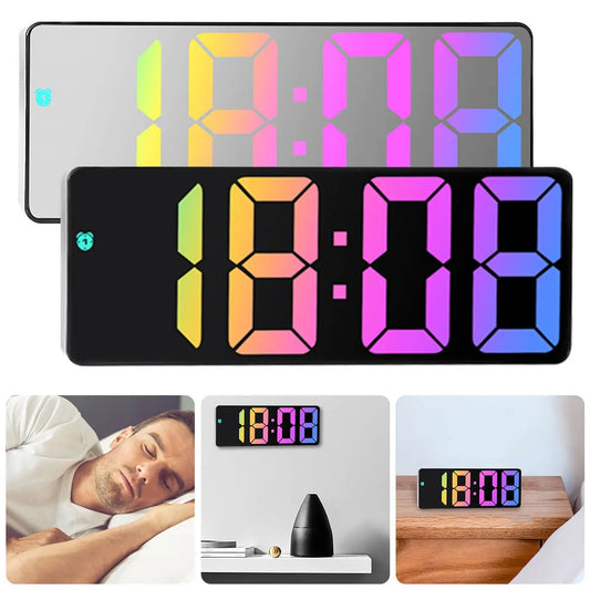 1/6Pcs Desktop Digital Alarm Clock Adjustable LED Clock USB/Battery Powered Smart Desk Clock 12/24H Display Home Bedroom Clock - Asmota