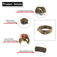 Adjustable Nylon Dog Collar in Army Green, Black & Yellow
