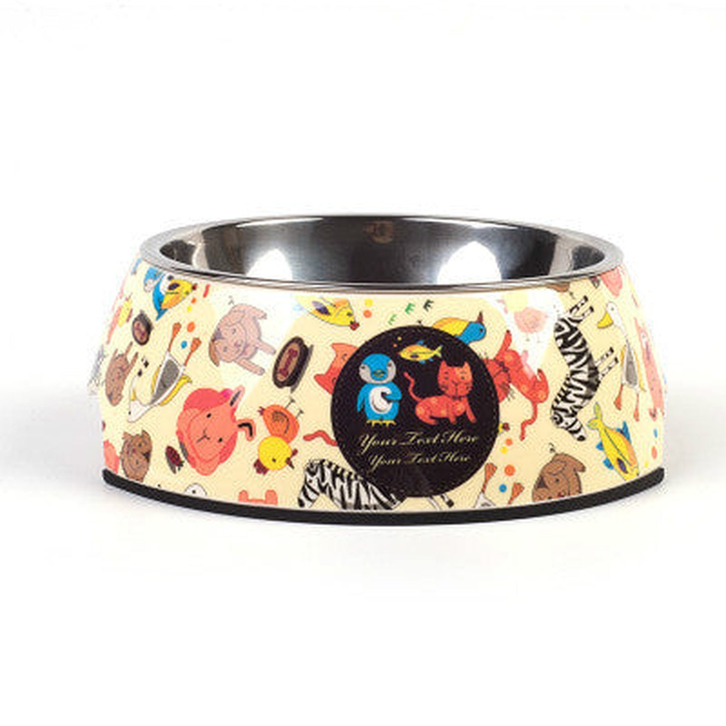 Stainless Steel Dog Bowl in Banana, Blue Cat, Catton & Ice Cream Colors