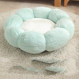 Flower Shaped Soft Cloth Dog Bed Mat with Blanket