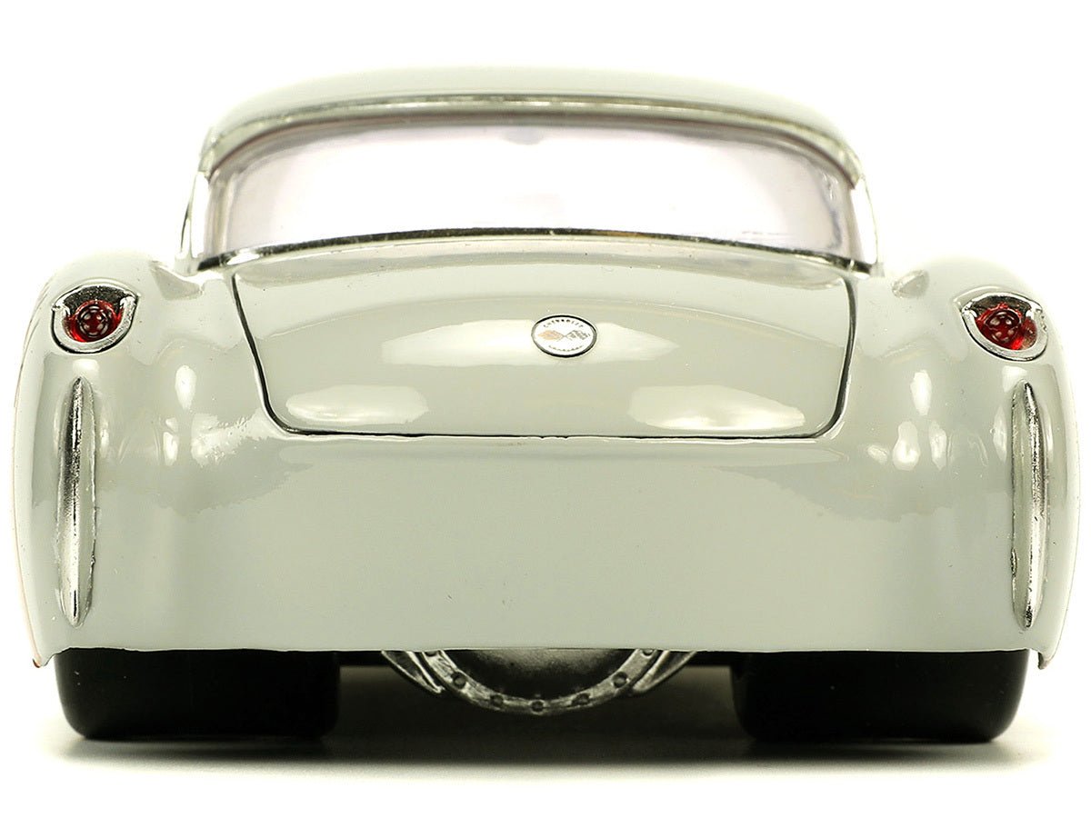 1957 Chevrolet Corvette Beige with Pink Interior with Bugs Bunny Figure "Looney Tunes" "Hollywood Rides" Series 1/24 Diecast Model Car by Jada - Asmota