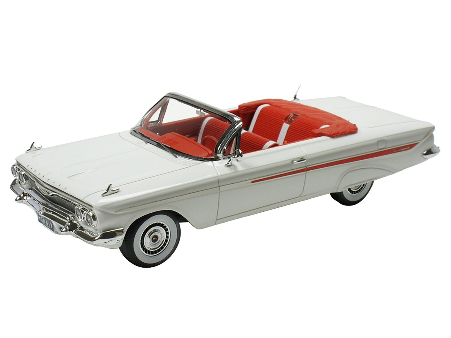 1961 Chevrolet Impala Convertible White with Red Interior Limited Edition to 240 pieces Worldwide 1/43 Model Car by Goldvarg Collection - Asmota