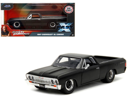 1967 Chevrolet El Camino Matt Black "Fast & Furious" Series 1/32 Diecast Model Car by Jada - Asmota