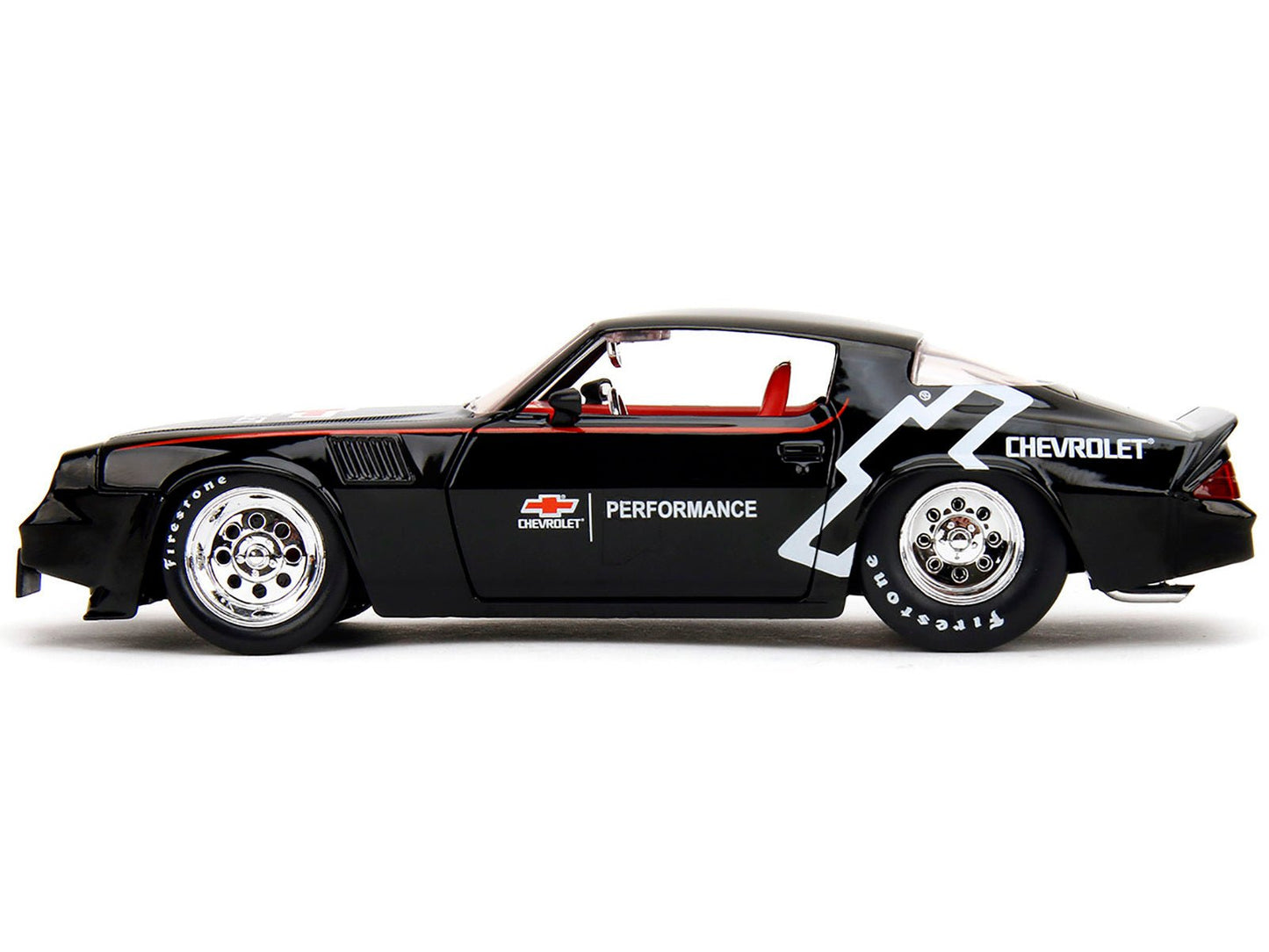 1979 Chevrolet Camaro Z28 "Chevrolet Performance" Black with Carbon Hood and Red Interior "Bigtime Muscle" Series 1/24 Diecast Model Car by Jada - Asmota