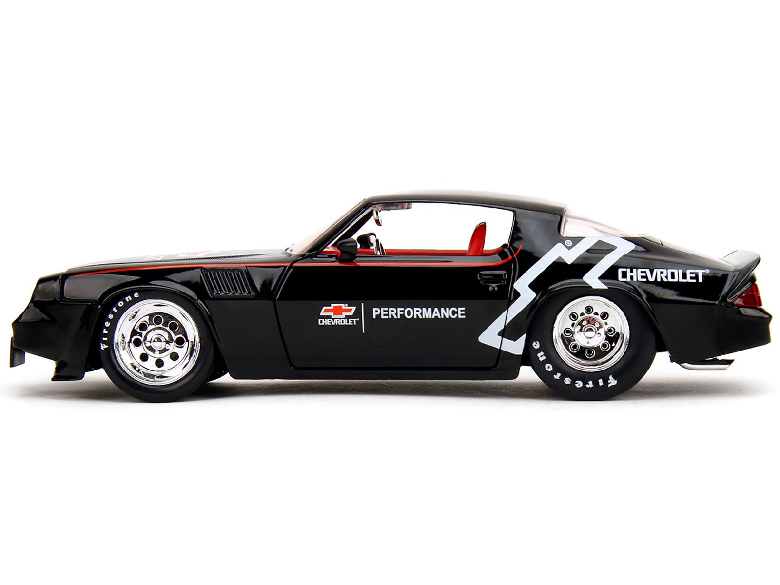 1979 Chevrolet Camaro Z28 "Chevrolet Performance" Black with Carbon Hood and Red Interior "Bigtime Muscle" Series 1/24 Diecast Model Car by Jada - Asmota