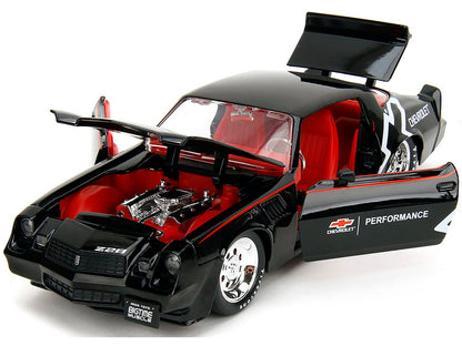 1979 Chevrolet Camaro Z28 "Chevrolet Performance" Black with Carbon Hood and Red Interior "Bigtime Muscle" Series 1/24 Diecast Model Car by Jada - Asmota