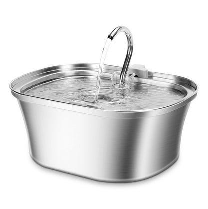 All Stainless Steel Pet Water Dispenser Round Runway Type Large Capacity Dogs And Cats Water Dispenser