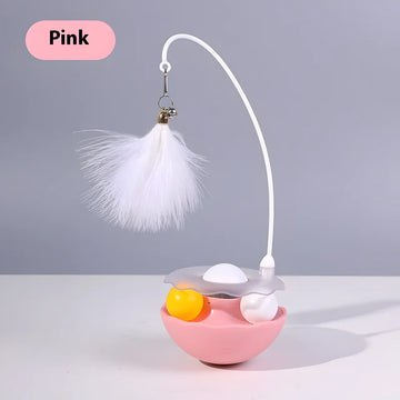 Cat Interactive Tumbler Toy with Feather Wand and Food Ball