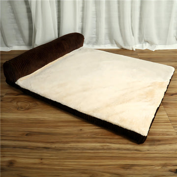 Corduroy Fabric Dog Bed with Non-Slip Base, Large to Small