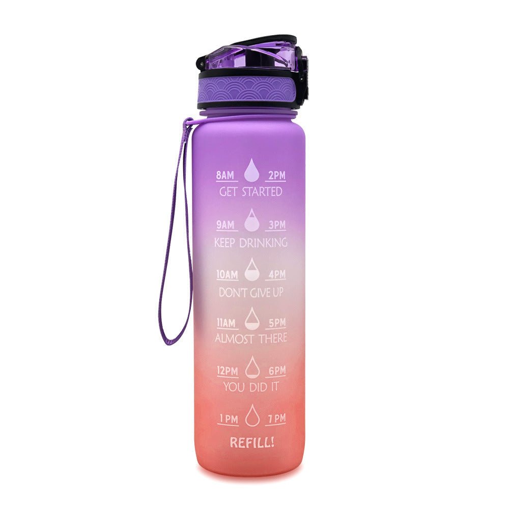 1L Tritan Water Bottle With Time Marker Bounce Cover Motivational Water Bottle Cycling Leakproof Cup For Sports Fitness Bottles - Asmota