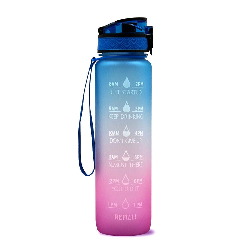 1L Tritan Water Bottle With Time Marker Bounce Cover Motivational Water Bottle Cycling Leakproof Cup For Sports Fitness Bottles - Asmota