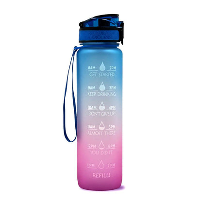 1L Tritan Water Bottle With Time Marker Bounce Cover Motivational Water Bottle Cycling Leakproof Cup For Sports Fitness Bottles - Asmota