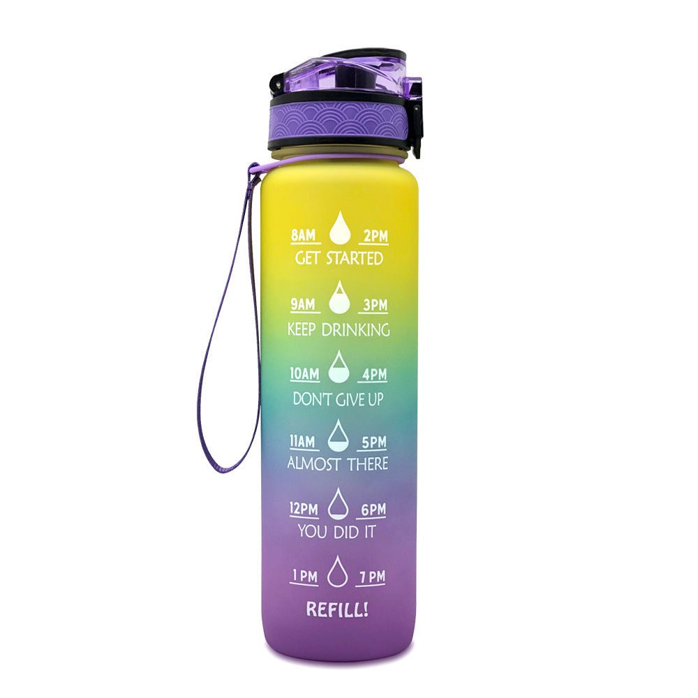 1L Tritan Water Bottle With Time Marker Bounce Cover Motivational Water Bottle Cycling Leakproof Cup For Sports Fitness Bottles - Asmota