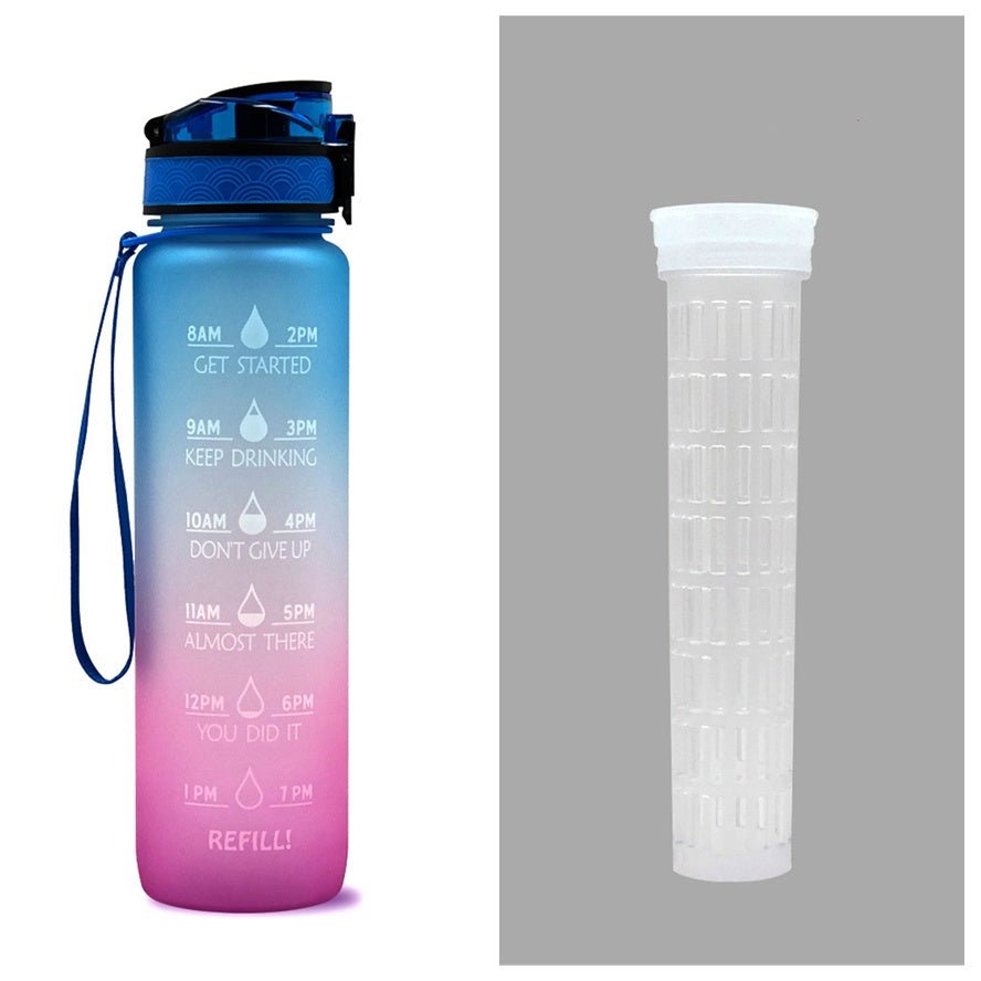 1L Tritan Water Bottle With Time Marker Bounce Cover Motivational Water Bottle Cycling Leakproof Cup For Sports Fitness Bottles - Asmota