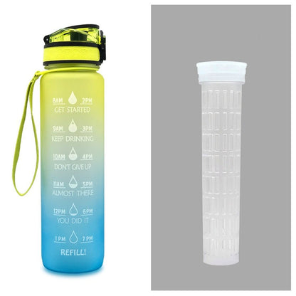 1L Tritan Water Bottle With Time Marker Bounce Cover Motivational Water Bottle Cycling Leakproof Cup For Sports Fitness Bottles - Asmota