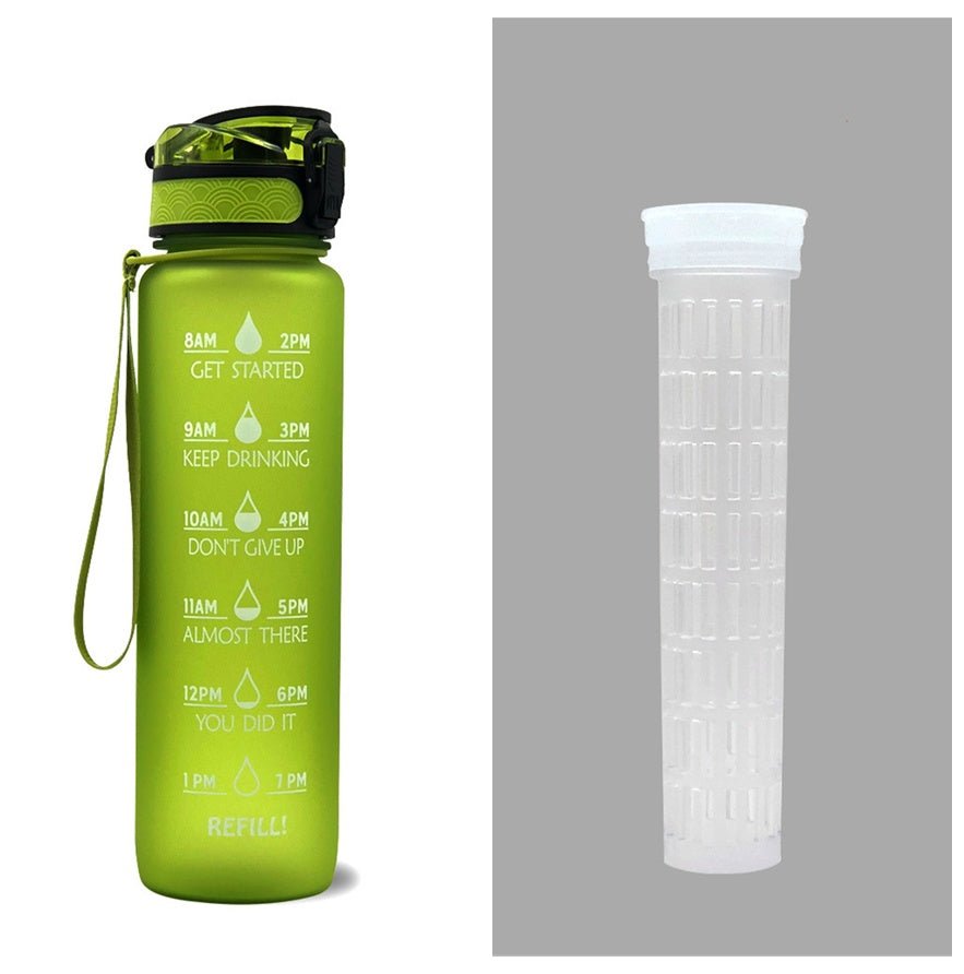 1L Tritan Water Bottle With Time Marker Bounce Cover Motivational Water Bottle Cycling Leakproof Cup For Sports Fitness Bottles - Asmota