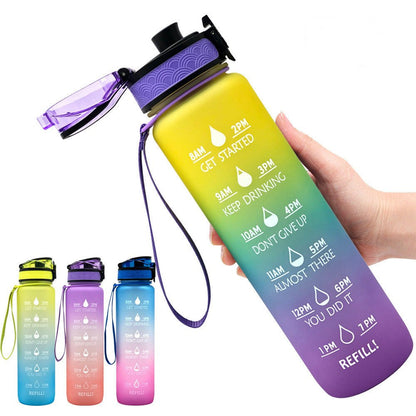 1L Tritan Water Bottle With Time Marker Bounce Cover Motivational Water Bottle Cycling Leakproof Cup For Sports Fitness Bottles - Asmota