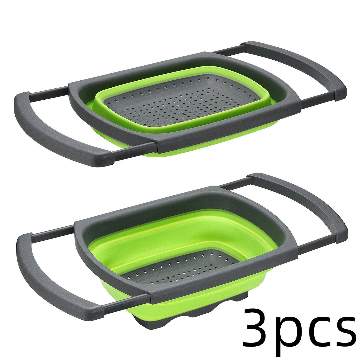 1Pc Collapsible Scalable Silicone Colander Folding Kitchen Silicone Strainer Fruit Vegetable Wash Colanders kitchen Cooking Tool - Asmota