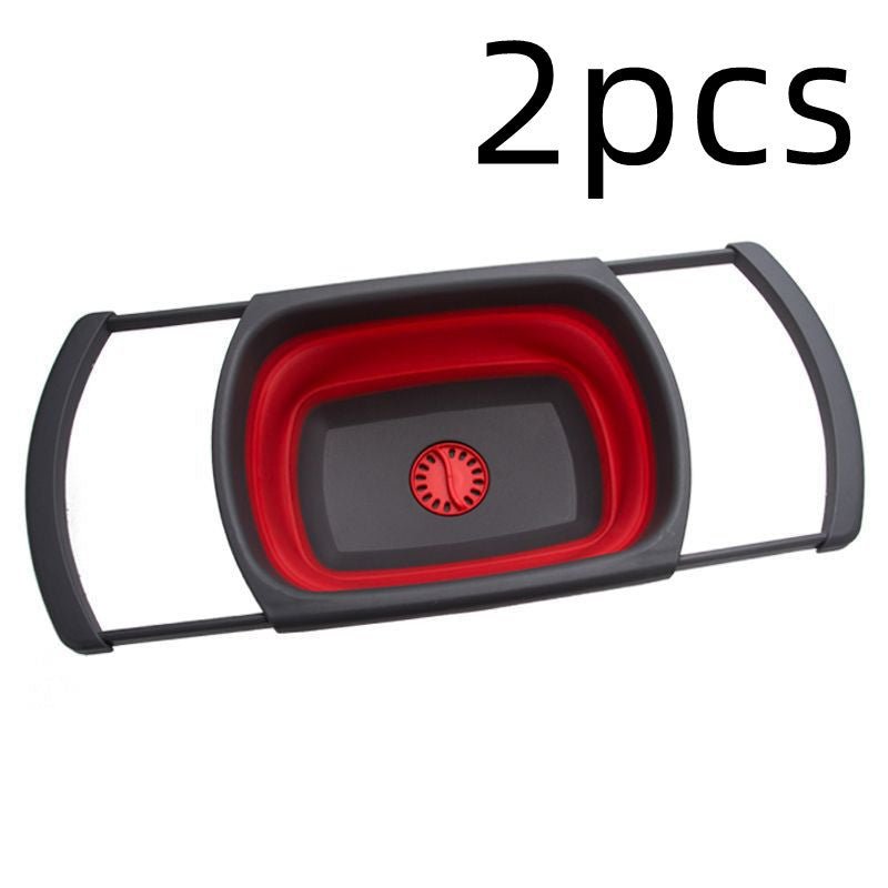 1Pc Collapsible Scalable Silicone Colander Folding Kitchen Silicone Strainer Fruit Vegetable Wash Colanders kitchen Cooking Tool - Asmota