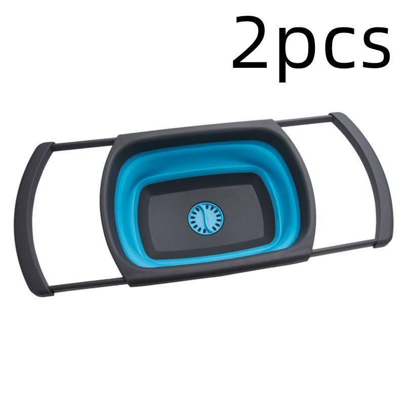 1Pc Collapsible Scalable Silicone Colander Folding Kitchen Silicone Strainer Fruit Vegetable Wash Colanders kitchen Cooking Tool - Asmota