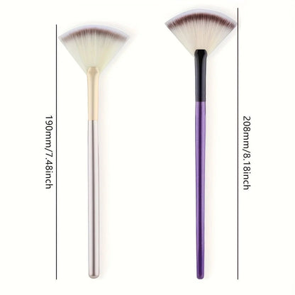 1pc Fan Shaped Highlight Brush Contour Brush Blending Highlighter Makeup Brush Face Loose Powder Brush Cosmetic Beauty Tools - Asmota