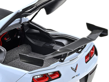 2019 Chevrolet Corvette C7 ZR1 Ceramic Matrix Gray Metallic with Carbon Top 1/18 Model Car by Autoart - Asmota