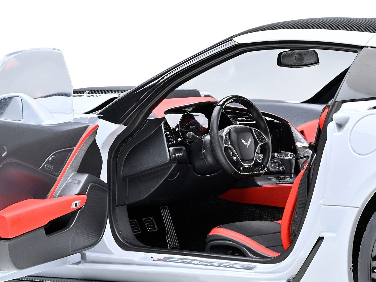 2019 Chevrolet Corvette C7 ZR1 Ceramic Matrix Gray Metallic with Carbon Top 1/18 Model Car by Autoart - Asmota