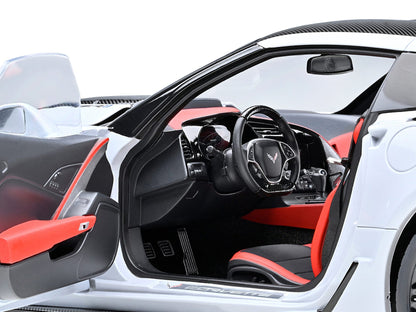 2019 Chevrolet Corvette C7 ZR1 Ceramic Matrix Gray Metallic with Carbon Top 1/18 Model Car by Autoart - Asmota