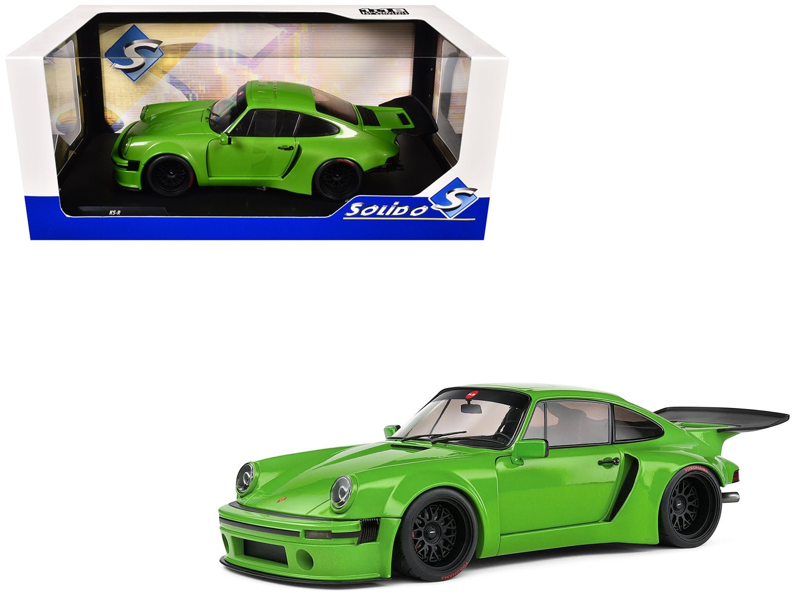 2022 Porsche 911 KS - R Green Metallic 1/18 Diecast Model Car by Solido - Asmota