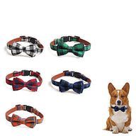 British Plaid Fabric Dog Standard Collar in Multiple Colors